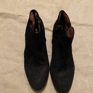Sam Edelman "Petty" Women Black Suede Leather Ankle Zip Boots Booties Size 6